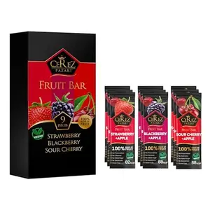 Cerez Pazari Fruit Leather Snacks Variety Pack for Adults and Kids, Healthy Fruit Snacks Bulk, Vegan Real Fruit Bars, No Added Sugar Snacks with Strawberry, Blackberry and Sour Cherry 25g x 9 pack