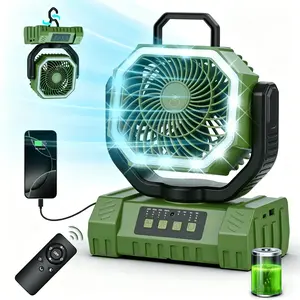 20000mAh Camping Fan Rechargeable with Remote – Portable Tent Fan with LED Lantern, Hanging Hook, 4-Speed Wind Control – Battery Powered Outdoor Fan for Camping Hiking Picnic Home Emergency