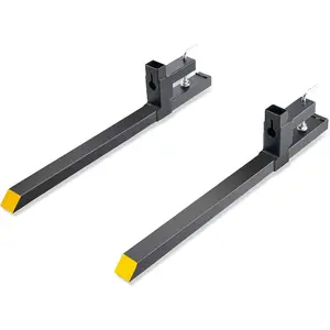 VEVOR Pallet Forks, 4000 lbs Clamp on Pallet Forks, 60 Total Length Heavy Duty Pallet Forks with Adjustable Stabilizer Bar, Tractor Bucket Forks for Loader Bucket Skid Steer TractorVEVOR Super Brand Day