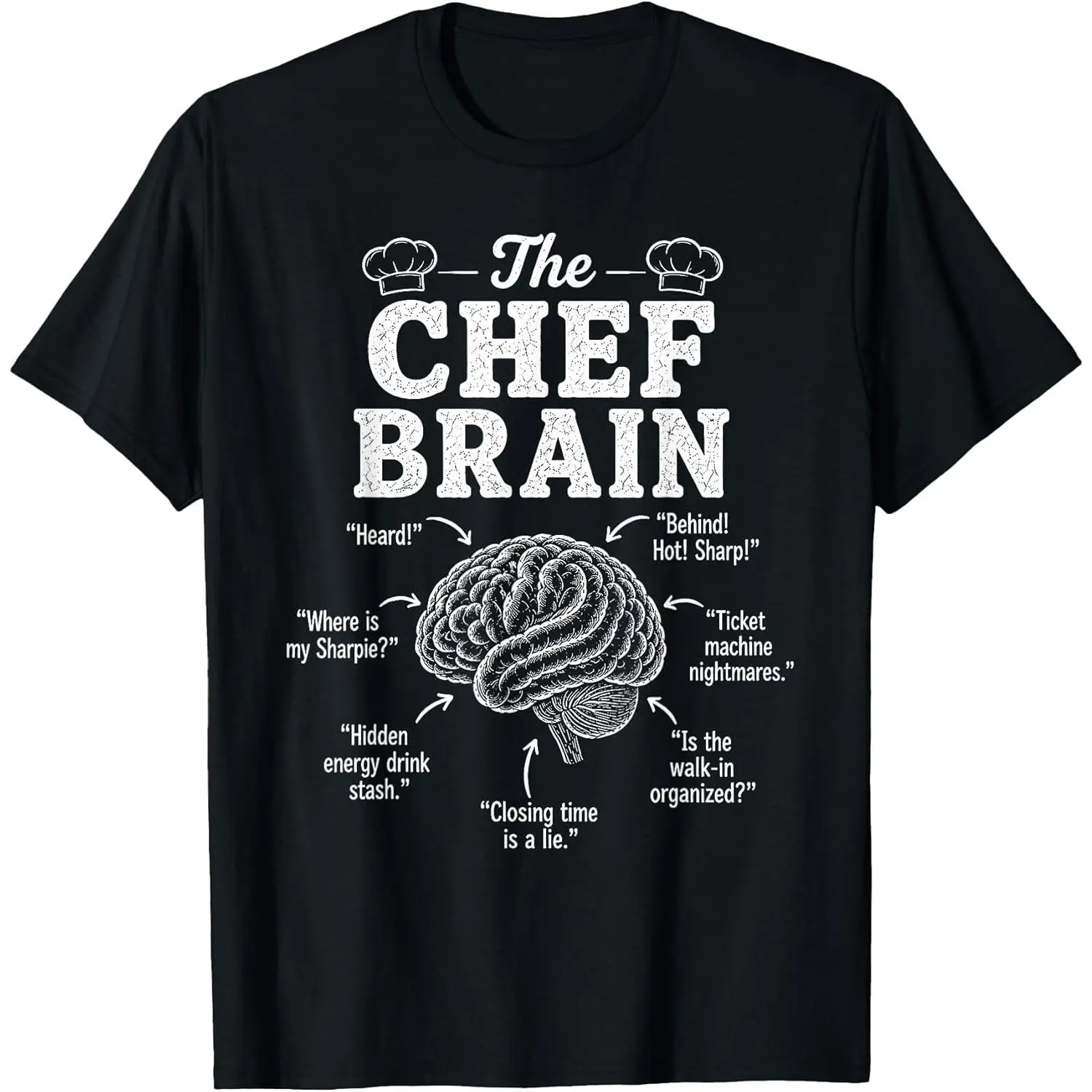 100% Cotton Chef Brain Heard Culinary Expert Cooking Kitchen Restaurant T-Shirt