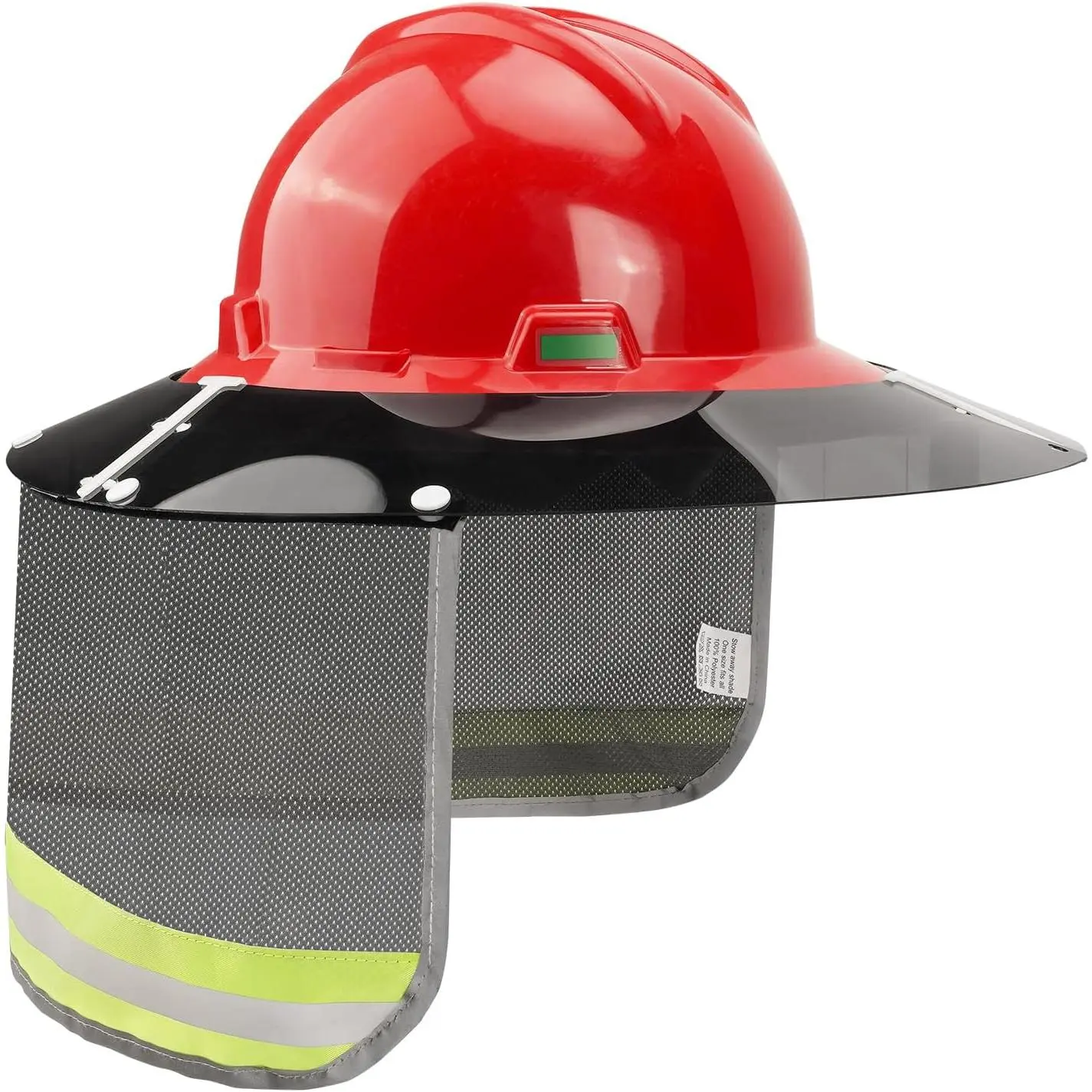 Polyurethane Reusable Breathable Outdoor Safety Hat with Mesh Neck Shade, 3 Clips & Snap Posts - Standard V-Gard Fit Full Brim Construction Gear for Construction Workers, Women, All Seasons, Comfortable, Economical