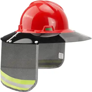 Hard Hat Visor with Neck Shade Fits Standard V-Gard Full Brim Attachment for Men or Women Working Outside