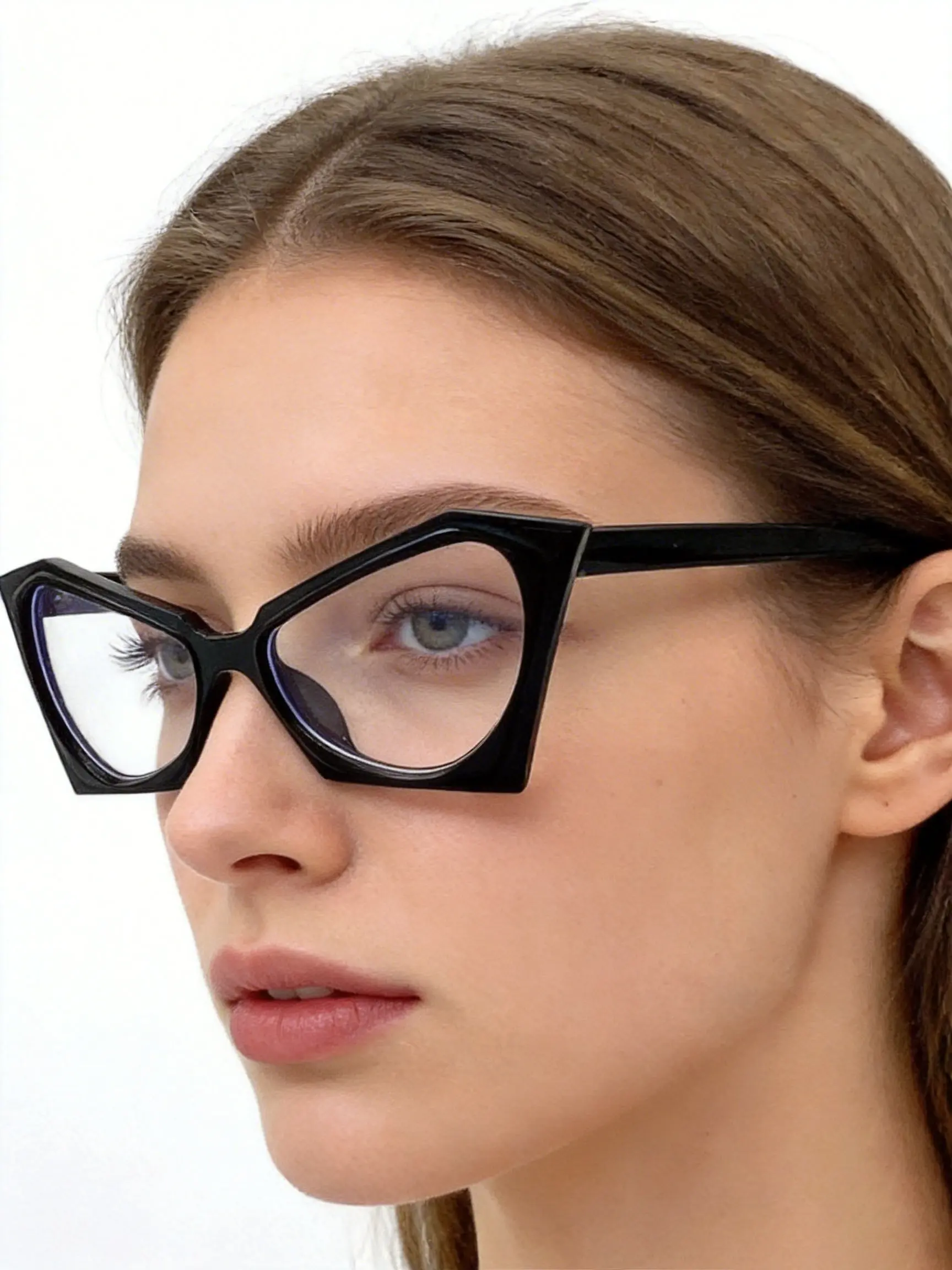 Butterfly Frame Glasses with Transparent Lenses, Trendy Frames, Casual Stylish Glasses, Casual Fashion Accessory for Daily Wear, Office, School, Anti-Blue Light Protection