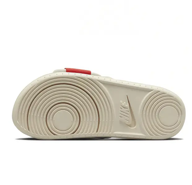 Beige Slide Sandals Striped Strap Slip On Slippers Red Label Decor Soft Cushioned Insole Non Slip Textured Outsole Lightweight Casual Slides For Beach Shower Indoor Outdoor Unisex