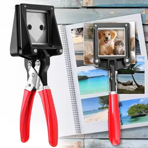 Handheld Passport Photo Cutter Easy to Use Versatile Black Metal Photo ID Die Cutter Portable Punch Picture Cutter Solid Passport Cutter Photo ID Die Cutter for Office