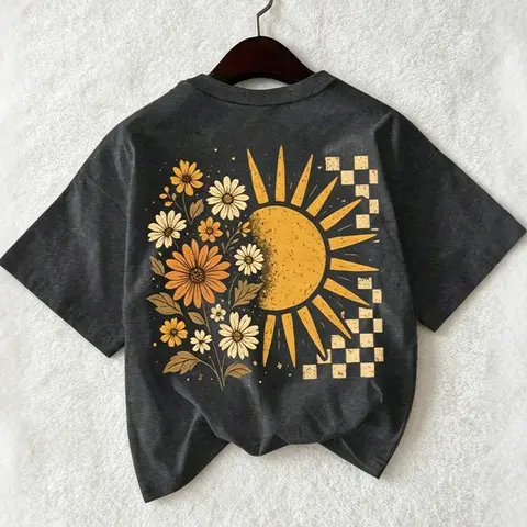 Plus Size Women Clothing, Breathable Cotton Short-Sleeve Women's Graphic Tees - Street Style Appeal Casual Top