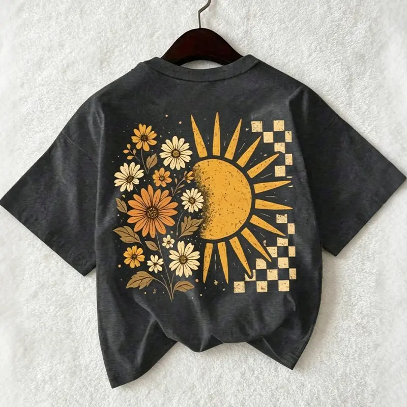 Plus Size Women Clothing, Breathable Cotton Short-Sleeve Women's Graphic Tees - Street Style Appeal Casual Top