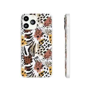 Abstract Animal Print Phone Case Flexi Case Fitters Slim Semi Transparent
