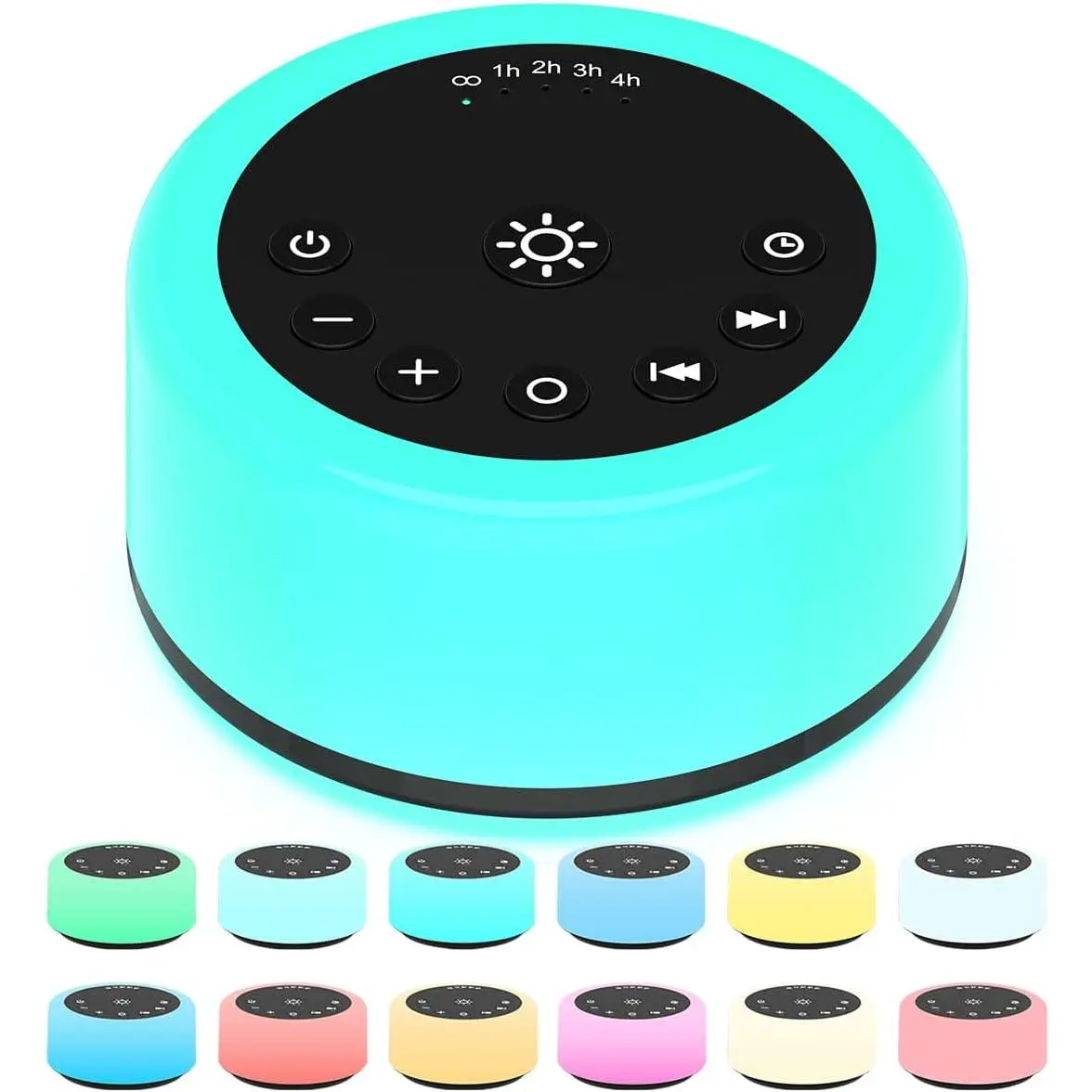 F-ADE20 Soother Sleep Sound Machine Night Light White Noise Machine with 30 Soothing Sounds & 12 Color Night Lights for Adults Brown Noise Machine with Timer & Continuous Play for Home Travel Office