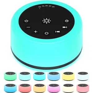 F-ADE20 Soother Sleep Sound Machine Night Light White Noise Machine with 30 Soothing Sounds & 12 Color Night Lights for Adults Brown Noise Machine with Timer & Continuous Play for Home Travel Office
