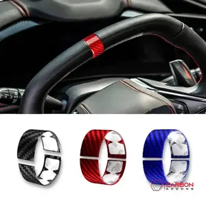 C8 Corvette Real Carbon Fiber Steering Wheel Racing Stripe Covers (2020–2026)
