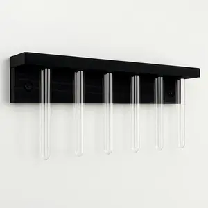 Stumps Custom Wood Live Edge Plant Shelf Propagation Station with 6 Glass Test Tubes Handcrafted Wooden Plant Starter for Windowsills & Farmhouse Decor