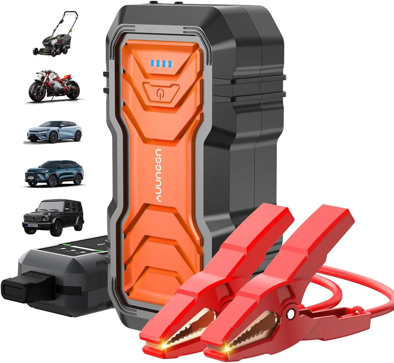 2000A Car Jump Starter Power Bank, 12V Auto Battery Booster for up to 8 L Petrol & 6 L Diesel Engine, Portable Lithium Pack with LED Light & USB Automotive Tool Kit Vehicle Truck battery  jump  pack