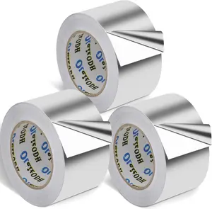 Oleitodh 3 Pack Aluminum Foil Tape Bulk - 3 Inch x 55 Yards - 2.7mil Heavy Duty Metal Duct Tape, Aluminum HVAC Tape for Sealing & Patching, Air Ducts, Insulation Metal Repair, Professional Grade