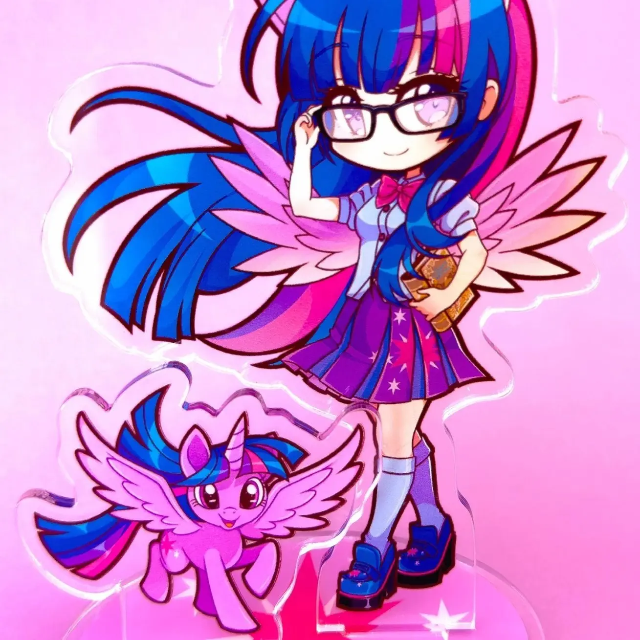 Twilight Sparkle - 4" Double-sided Acrylic Standee Cute Keychian, Gift for Fan Anime