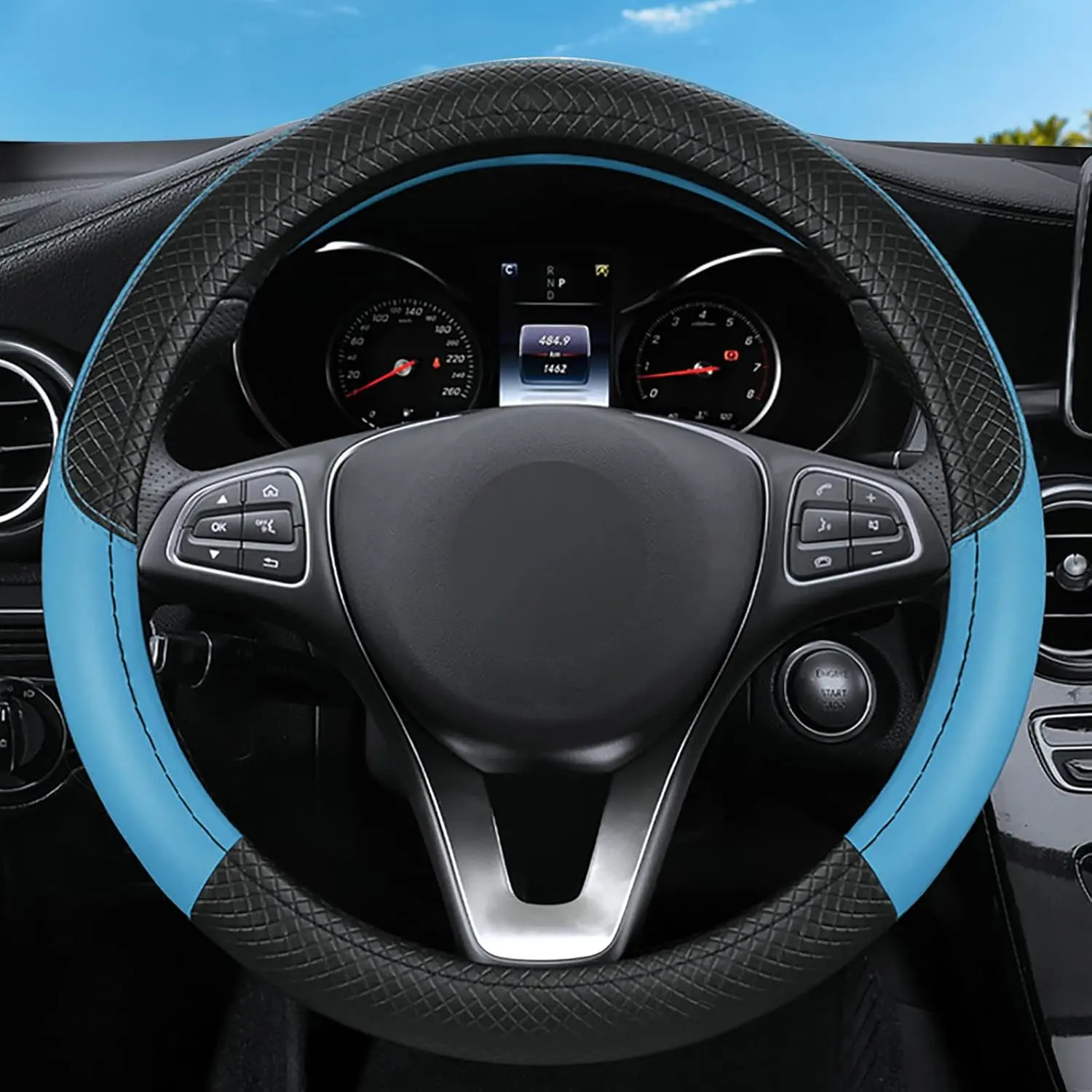 Leather Patchwork - Black Blue