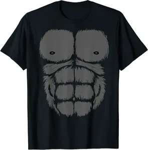 Gorilla Monkey Belly Chest Costume Shirt Men DIY Halloween T-Shirt - Emilyschwe Shop 84B08KJ7YK9Y