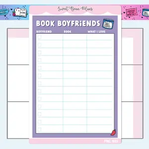 Book Boyfriend Tracker Vinyl Planner Sticker | Fnc 683