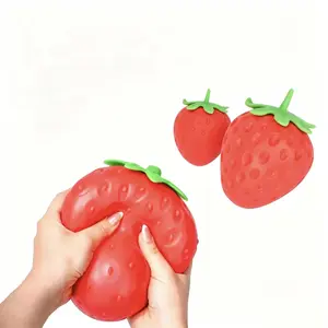 Toymendous 2026 5" Extra Large Strawberry Squishy Stress Ball - Rare, Non-Toxic, Safe, Durable Fruity Fidget Toy for Stress Relief, Sensory Play (Ages 3+)