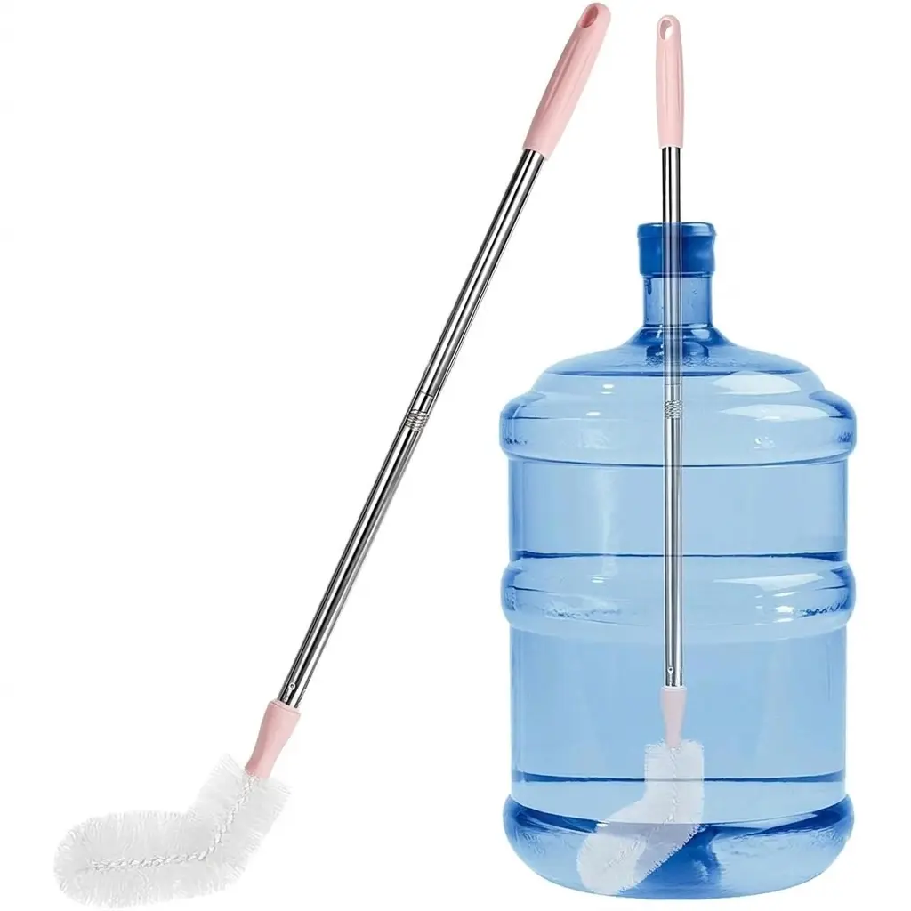 2-Pack Extra Long 29.5" Stainless Steel Bottle Brushes, Bendable Nylon, Durable 5-gal Water Bucket Cleaner, 360° Scrubbing for Tanks, Big Bottles (Opening >1.7")