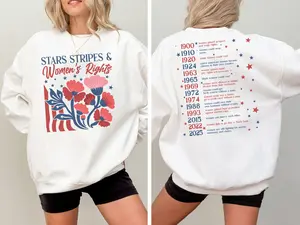 Stars Stripes And Women's Rights Shirt, Independence Day Tee, Feminist Shirt, Social Justice Shirt, Patriotic Women Gift, Equal Rights Shirt