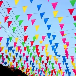 1 piece Colored flags Triangular string flags Decoration for opening and wedding Warning triangle flags for construction sites