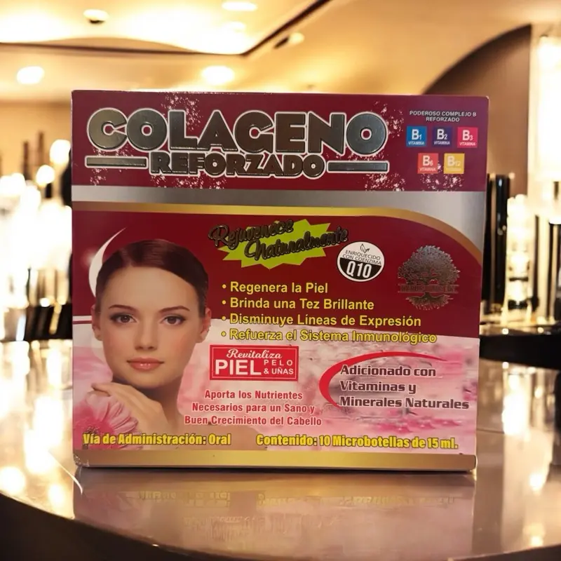 Collagen-Reinforced Drinkable Ampoules, 10-Piece Box - Hair, Beauty, Nail Support Vitamin Protein Supplement