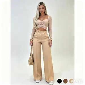 Trending High Waisted Wide Leg Pants |   Buttery Soft Tummy Control Trousers |   Versatile Work & Casual Wear (Multiple Colors)