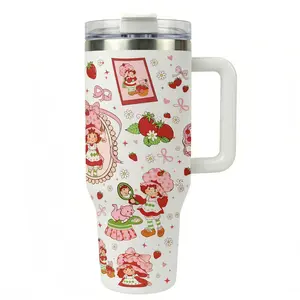 40oz Insulated Tumbler with Handle and Straw, Double Wall Vacuum Stainless Steel Cup, Keeps Drinks Hot for 12 Hours Cold for 24 Hours, Large Capacity Reusable Drinking Cup for Water Coffee Tea, Suitable for Women Men, Home Office Travel Holiday Gift