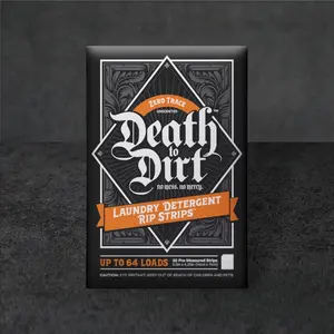 Death to Dirt Laundry Detergent Sheets Unscented 3 Pack Eco-Friendly Strips for Stain Fighting