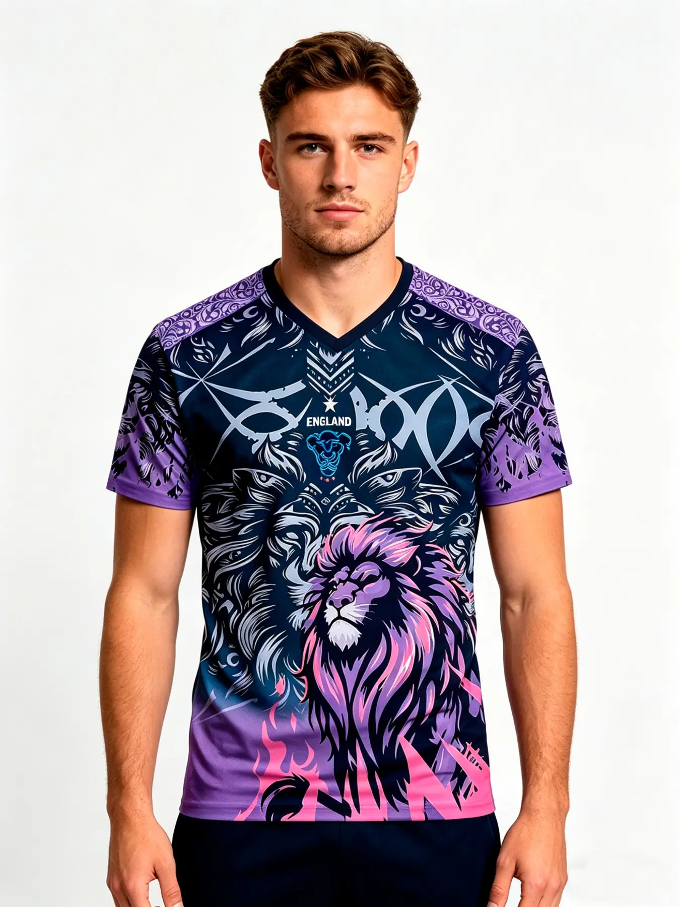England Football Sports Wear 2026 New Fan T-Shirt, Quick-Dry Fabric, Short Sleeve, Casual, All Seasons, Team Training Top, Quick Drying Tops, Sportswear Top