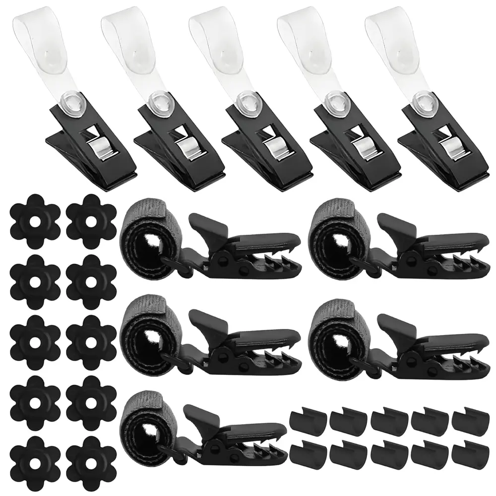 30PCS Garden Flag Stoppers & Clips Kit, All-Season Heavy-Duty Plastic & Rubber Windproof Clips Hardware Accessories for Outdoor Flags, Small Banners, Curtains