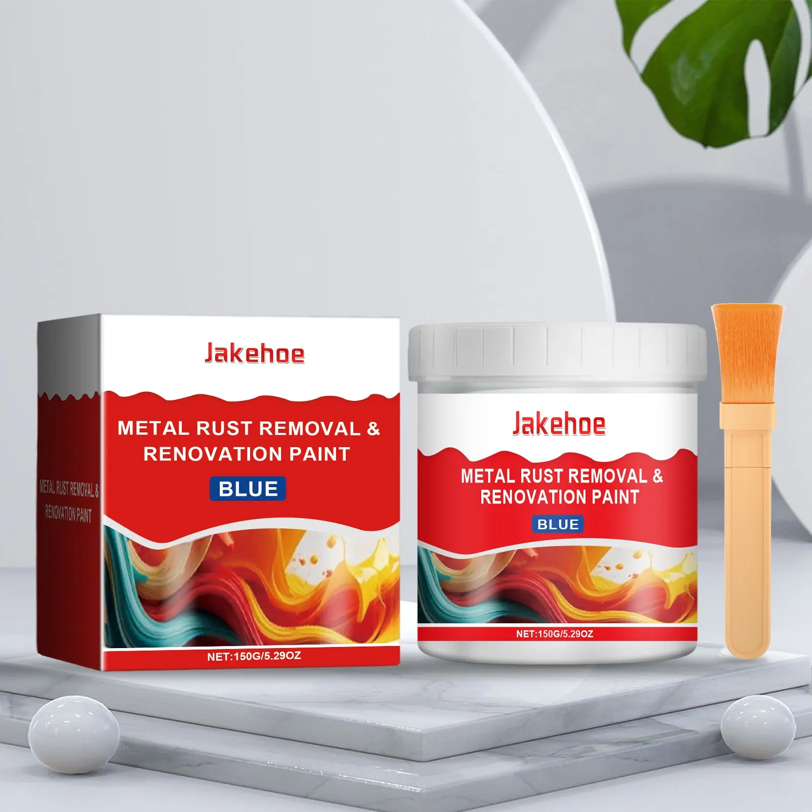 Jakehoe Water-Based Metal Rust Proof Paint, Waterproof Anti-Rust Metal Primer, Durable Multi-Color Options, Ideal for Renovation