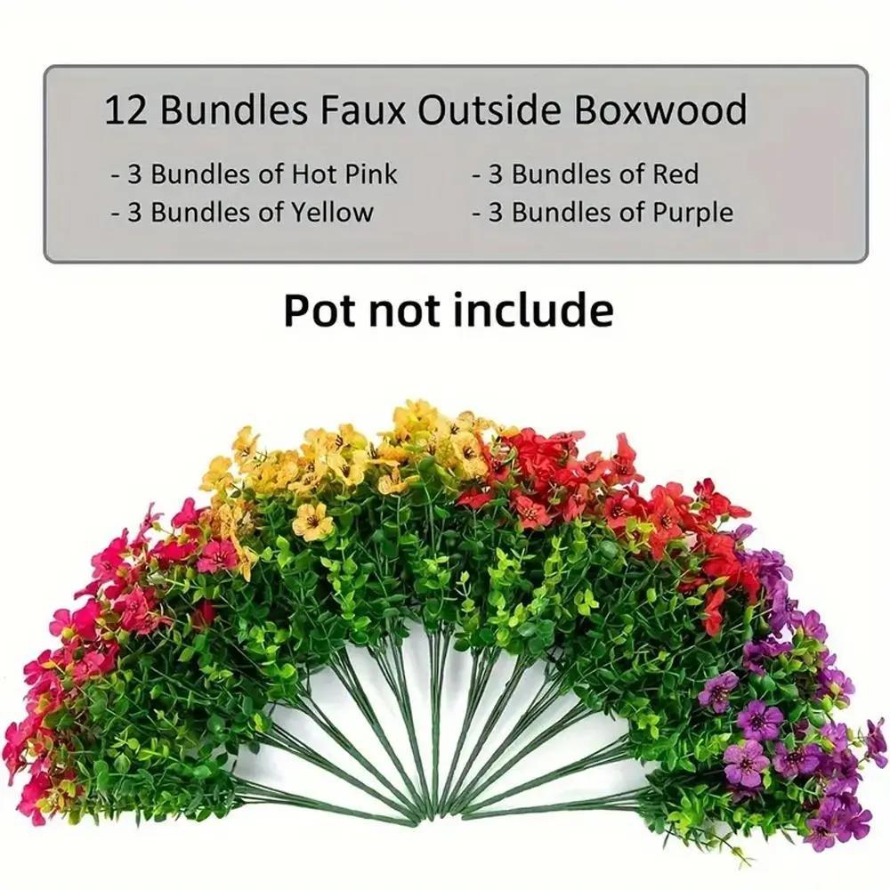 Artificial Flowers, Artificial Plants, 12 pcs/set, UV Resistant Realistic Textures, Spring/Summer Decoration Home Garden Outdoor Decorative Flowers SummerVibes
