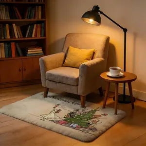 N-the nutcracker Floor Mat Soft Absorbent Quick-Dry Bath Kitchen Mat, Non-Slip Washable Floor Rug for Shower Toilet Doorway Entryway Balcony. Thin Low Profile, Waterproof Backing, Durable, Easy Clean, Modern Simple Home Decor