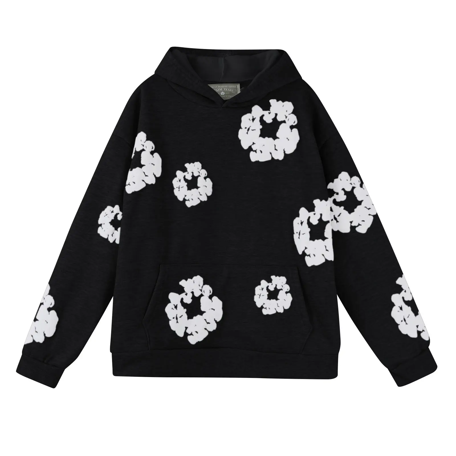 Foam black top [white floral wreath]