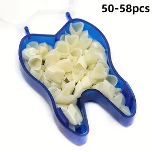 55-58pcs Temporary Dental Grillz Set - Resin Material, Front Teeth Beauty Covers for Casual Attire & Jewelry Crafting Accessories  Retainer Oral