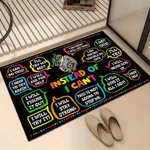 Fun Door Mat Inspirational Owl Doormat Phrases Colored Anti Slip Carpet Home Decoration Balcony I Need Strength and I Can Do It Carpet