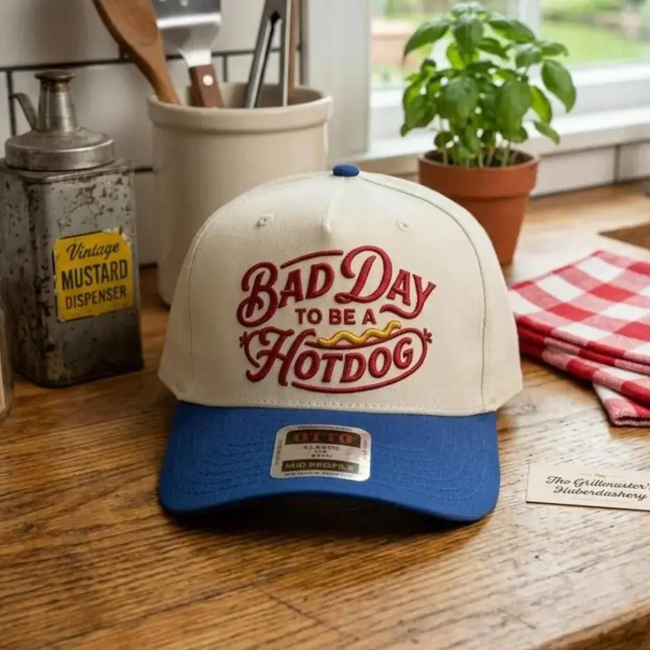 Bad Day To Be A Hot Dog Embroidered Trucker Hat 5 Colors, 250th USA Anniversary Summer Cap, 250th Birthday Of America Baseball Hat, Summer Hat, Funny Trendy Trucker Snapback Hat Fourth Of July Hat, 4th Of July