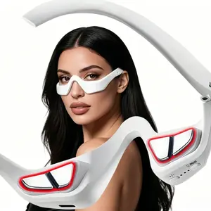 1 PC Under-Eye Red Light Therapy Device with Microcurren, 3D Contour Eye Massager for Dark Circles, Eye Bags & Wrinkles, Rechargeable Under Eye Treatment Device for Puffiness and Fine Lines