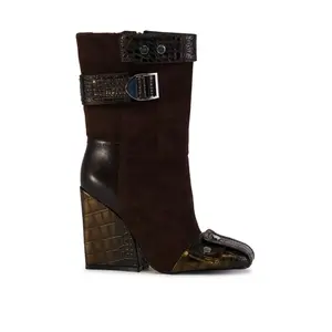 ALLONA-BROWN HEELED BOOTIE
