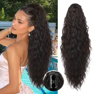 Vigorous Beauty Claw Long Wavy Ponytail Extension 30 Inch Curly Ponytail Clip in Hair Extensions for Women Fluffy Natural Looking Synthetic Hairpiece for Daily Use