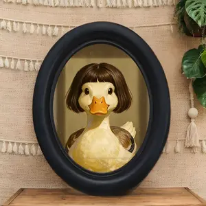 Vintage Art Style Long Hair Duck Pattern Decorative Home Item, Ornaments Decor, Perfect for Halloween Christmas Thanksgiving Wall Decoration