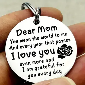 Dear Mom I Love You” Stainless Steel Keychain – Emotional Gift for Mom (Birthday, Mother’s Day, Christmas)