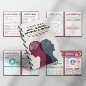 High Function Depression Workbook: Cbt & Dbt Guide, Daily Mood Tracker, Grounding Techniques, Mental Health Journal for Therapists, Daily Guided Journal