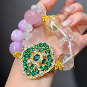 069 Kunzite Clear Quartz Zircon Bracelet 2025 Energy High Quality Bead Bracelet Fashion Magnetic Gift