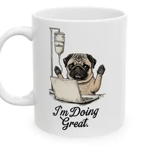 Pug Mug, Pug Gift, Pug Dog Mug Pug Owner Gift, Dog Owner Gift, Dog Owner Mug, Gift for Coworker, Coffee Mug for Pug Owner, Gift for Her