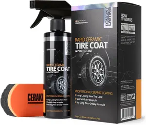 Rapid Ceramic Tire Coat  Showroom  Tire Shine  Deep Tire Black Finish  Lasts Up to 10x Longer  No Sling, Non- Ceramic Tire Coating for ,  & SUV  Easy Application (10oz)