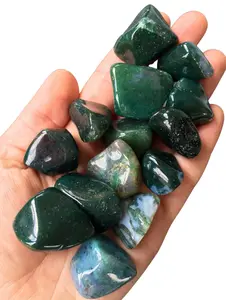 Moss Agate Tumbled Stone - Polished Moss Agate Crystal
