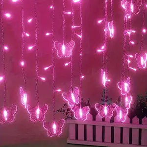 1pc Multicolor Butterfly LED Light, Indoor Bedroom Decorative Light, Romantic Proposal Background Butterfly String Light, Holiday Butterfly Decorative Light String, Christmas Holiday Decoration